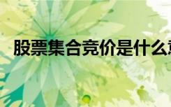 股票集合竞价是什么意思（股票集合竞价）