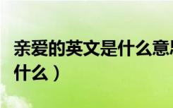 亲爱的英文是什么意思怎么写（亲爱的英文是什么）