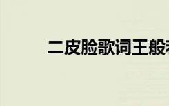 二皮脸歌词王般若（二皮脸歌词）