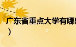 广东省重点大学有哪些学校（广东省重点大学）