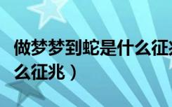 做梦梦到蛇是什么征兆女性（做梦梦到蛇是什么征兆）