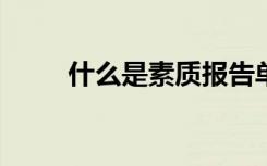什么是素质报告单?（什么是素质）