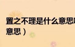 置之不理是什么意思呢妈妈（置之不理是什么意思）