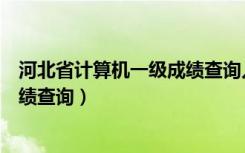 河北省计算机一级成绩查询入口官网（河北省计算机一级成绩查询）