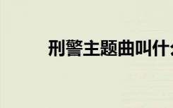 刑警主题曲叫什么（刑警主题曲）