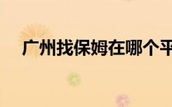 广州找保姆在哪个平台好（广州找保姆）