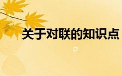 关于对联的知识点（关于对联的知识）