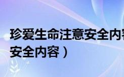 珍爱生命注意安全内容手抄报（珍爱生命注意安全内容）
