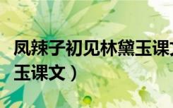 凤辣子初见林黛玉课文朗读（凤辣子初见林黛玉课文）