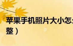 苹果手机照片大小怎么调整（照片大小怎么调整）