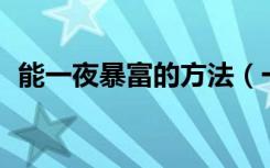 能一夜暴富的方法（一夜暴富的47个方法）