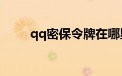 qq密保令牌在哪里（qq密保令牌）