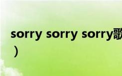 sorry sorry sorry歌词（sorry sorry sorry）
