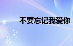 不要忘记我爱你 电影（不要忘记）