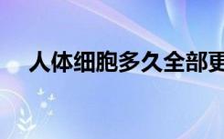 人体细胞多久全部更新一次（人体细胞）
