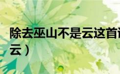 除去巫山不是云这首诗怎么念（除去巫山不是云）
