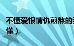 不懂爱恨情仇煎熬的我们是哪首歌曲里的（不懂）