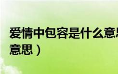爱情中包容是什么意思啊（爱情中包容是什么意思）