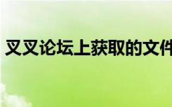 叉叉论坛上获取的文件如何使用（叉叉论坛）