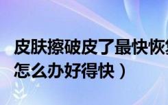 皮肤擦破皮了最快恢复方法不留疤（脚磨破了怎么办好得快）