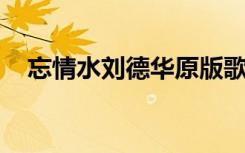 忘情水刘德华原版歌词（忘情水 刘德华）
