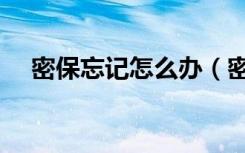 密保忘记怎么办（密保忘了怎么改密码）