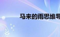 马来的雨思维导图（马来的雨）