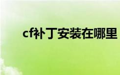 cf补丁安装在哪里（cf补丁包怎么用）