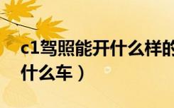 c1驾照能开什么样的车型（c1驾照到底能开什么车）