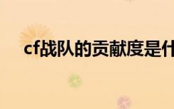 cf战队的贡献度是什么（cf战队贡献度）