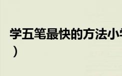 学五笔最快的方法小学生（学五笔最快的方法）