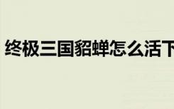 终极三国貂蝉怎么活下来的（终极三国貂蝉）