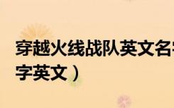穿越火线战队英文名字大全要霸气（cf战队名字英文）