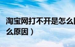 淘宝网打不开是怎么回事（淘宝网打不开是什么原因）