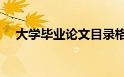 大学毕业论文目录格式（论文目录格式）