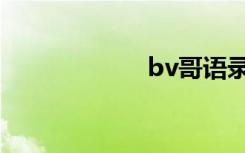 bv哥语录（bv哥）