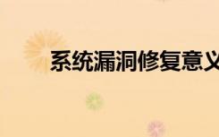 系统漏洞修复意义（系统漏洞修复）
