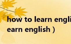 how to learn english well翻译（how to learn english）