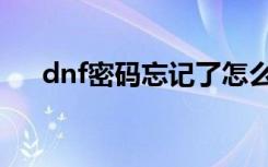 dnf密码忘记了怎么办（dnf密码错误）