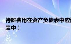 待摊费用在资产负债表中应该加上吗（待摊费用在资产负债表中）