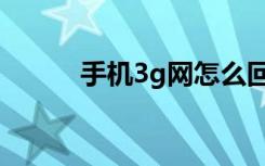 手机3g网怎么回事（手机3g网）