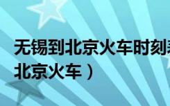 无锡到北京火车时刻表查询最新消息（无锡到北京火车）