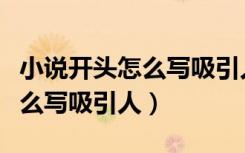 小说开头怎么写吸引人青春校园（小说开头怎么写吸引人）