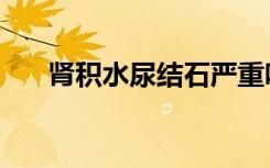 肾积水尿结石严重吗（尿结石严重吗）