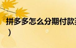 拼多多怎么分期付款买电脑（分期付款买电脑）