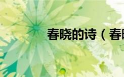 春晓的诗（春晓古诗的意思）