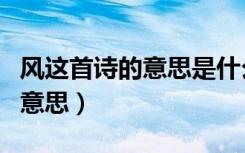 风这首诗的意思是什么蜜蜂的蜂（风这首诗的意思）