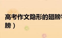 高考作文隐形的翅膀零分（高考作文隐形的翅膀）