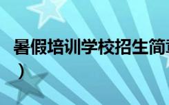 暑假培训学校招生简章（暑期培训班招生简章）