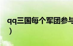 qq三国每个军团参与玩家上限（qq三国军团）